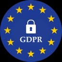 GDPR compliance badge showing EU data protection certification