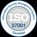 ISO 27001 certification badge for information security management