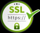 SSL encryption badge showing secure data transmission